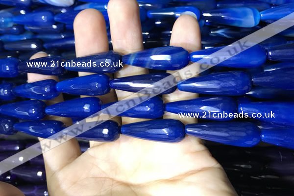 CAA2102 15.5 inches 10*30mm faceted teardrop agate beads