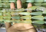 CAA2103 15.5 inches 10*30mm faceted teardrop agate beads