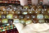 CAA2112 15.5 inches 10*14mm drum agate beads wholesale