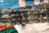 CAA2113 15.5 inches 10*14mm drum agate beads wholesale