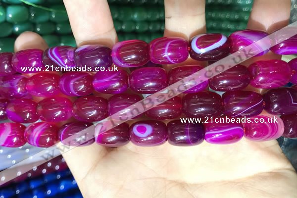 CAA2116 15.5 inches 10*14mm drum agate beads wholesale