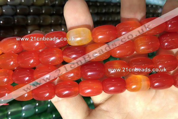 CAA2118 15.5 inches 10*14mm drum agate beads wholesale