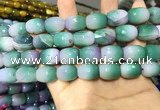 CAA2142 15.5 inches 12*16mm faceted drum agate beads wholesale