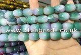 CAA2142 15.5 inches 12*16mm faceted drum agate beads wholesale