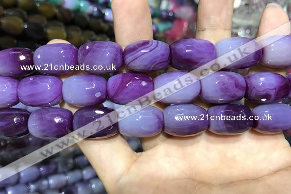 CAA2146 15.5 inches 13*18mm faceted drum agate beads wholesale