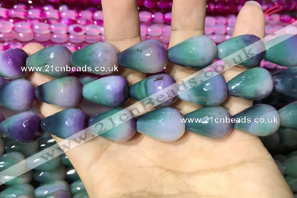 CAA2164 15.5 inches 15*20mm faceted teardrop agate beads