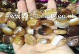 CAA2171 15.5 inches 15*20mm oval banded agate beads wholesale