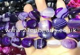 CAA2172 15.5 inches 15*20mm oval banded agate beads wholesale