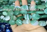 CAA2175 15.5 inches 15*20mm oval banded agate beads wholesale