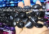 CAA2177 15.5 inches 15*20mm oval banded agate beads wholesale