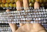 CAA2190 15.5 inches 4mm faceted round banded agate beads