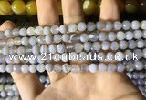 CAA2191 15.5 inches 6mm faceted round banded agate beads