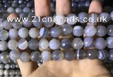 CAA2195 15.5 inches 14mm faceted round banded agate beads