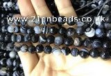 CAA2199 15.5 inches 8mm faceted round banded agate beads