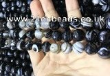 CAA2201 15.5 inches 12mm faceted round banded agate beads