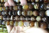 CAA2209 15.5 inches 14mm faceted round banded agate beads