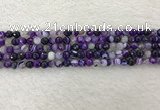 CAA2211 15.5 inches 4mm faceted round banded agate beads