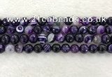 CAA2214 15.5 inches 10mm faceted round banded agate beads