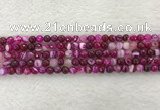 CAA2218 15.5 inches 4mm faceted round banded agate beads