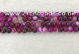 CAA2220 15.5 inches 8mm faceted round banded agate beads