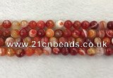 CAA2228 15.5 inches 10mm faceted round banded agate beads