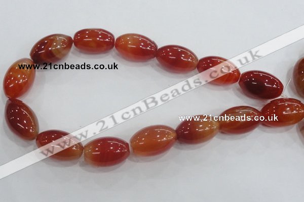 CAA223 15.5 inches 18*28mm rice red agate gemstone beads