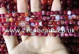 CAA2233 15.5 inches 6mm faceted round banded agate beads