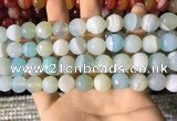 CAA2243 15.5 inches 12mm faceted round banded agate beads