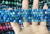 CAA2249 15.5 inches 4mm faceted round banded agate beads