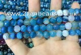 CAA2252 15.5 inches 10mm faceted round banded agate beads