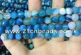 CAA2253 15.5 inches 12mm faceted round banded agate beads