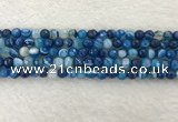 CAA2257 15.5 inches 6mm faceted round banded agate beads