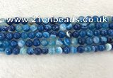 CAA2258 15.5 inches 8mm faceted round banded agate beads