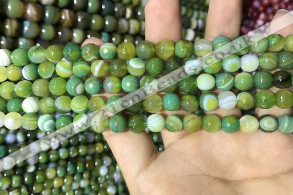 CAA2271 15.5 inches 6mm faceted round banded agate beads