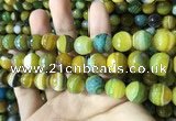 CAA2274 15.5 inches 12mm faceted round banded agate beads