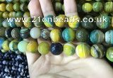 CAA2275 15.5 inches 14mm faceted round banded agate beads