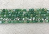 CAA2278 15.5 inches 6mm faceted round banded agate beads