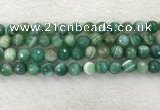 CAA2280 15.5 inches 10mm faceted round banded agate beads