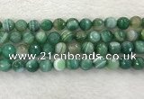 CAA2281 15.5 inches 12mm faceted round banded agate beads