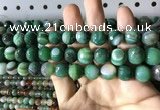 CAA2288 15.5 inches 10mm faceted round banded agate beads