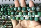 CAA2289 15.5 inches 12mm faceted round banded agate beads