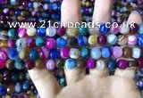 CAA2294 15.5 inches 8mm faceted round banded agate beads