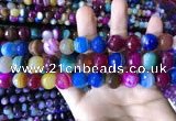 CAA2297 15.5 inches 14mm faceted round banded agate beads