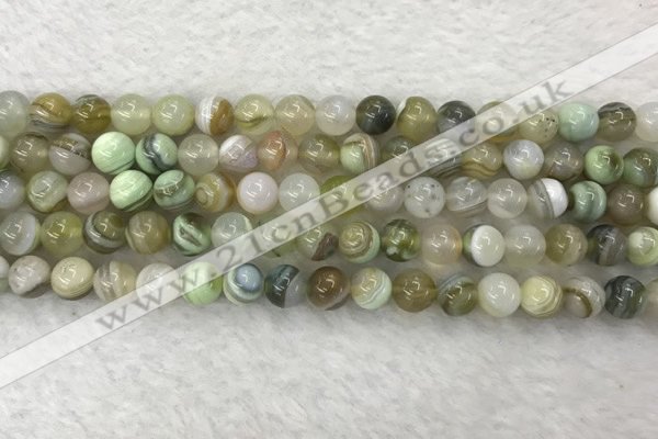 CAA2309 15.5 inches 6mm round banded agate gemstone beads