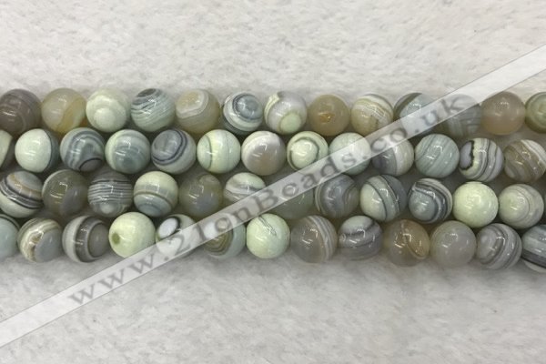 CAA2319 15.5 inches 10mm round banded agate gemstone beads