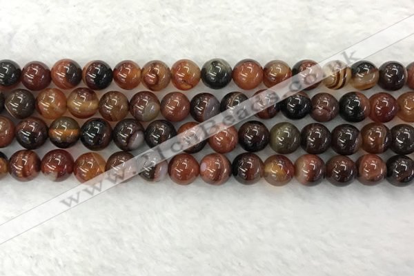 CAA2321 15.5 inches 10mm round banded agate gemstone beads