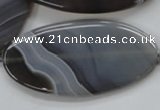 CAA235 15.5 inches 30*60mm oval grey line agate gemstone beads