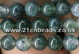 CAA2356 15.5 inches 4mm round moss agate beads wholesale