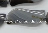 CAA236 15.5 inches 18*46mm marquise grey line agate beads