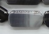 CAA238 15.5 inches 20*40mm rectangle grey line agate beads